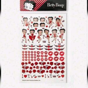 Betty Boop Temporary Tattoos 2 Sheets Over 100 Tattoos NIP Red Black
